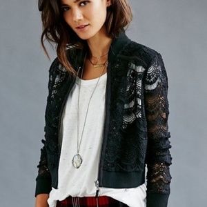 Free People Lace Bomber Jacket
